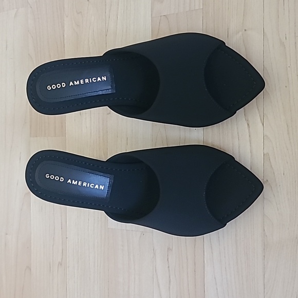 Good American Clear Wedge Sandals Size 5.5 Neoprene GA368N-X - Picture 3 of 8